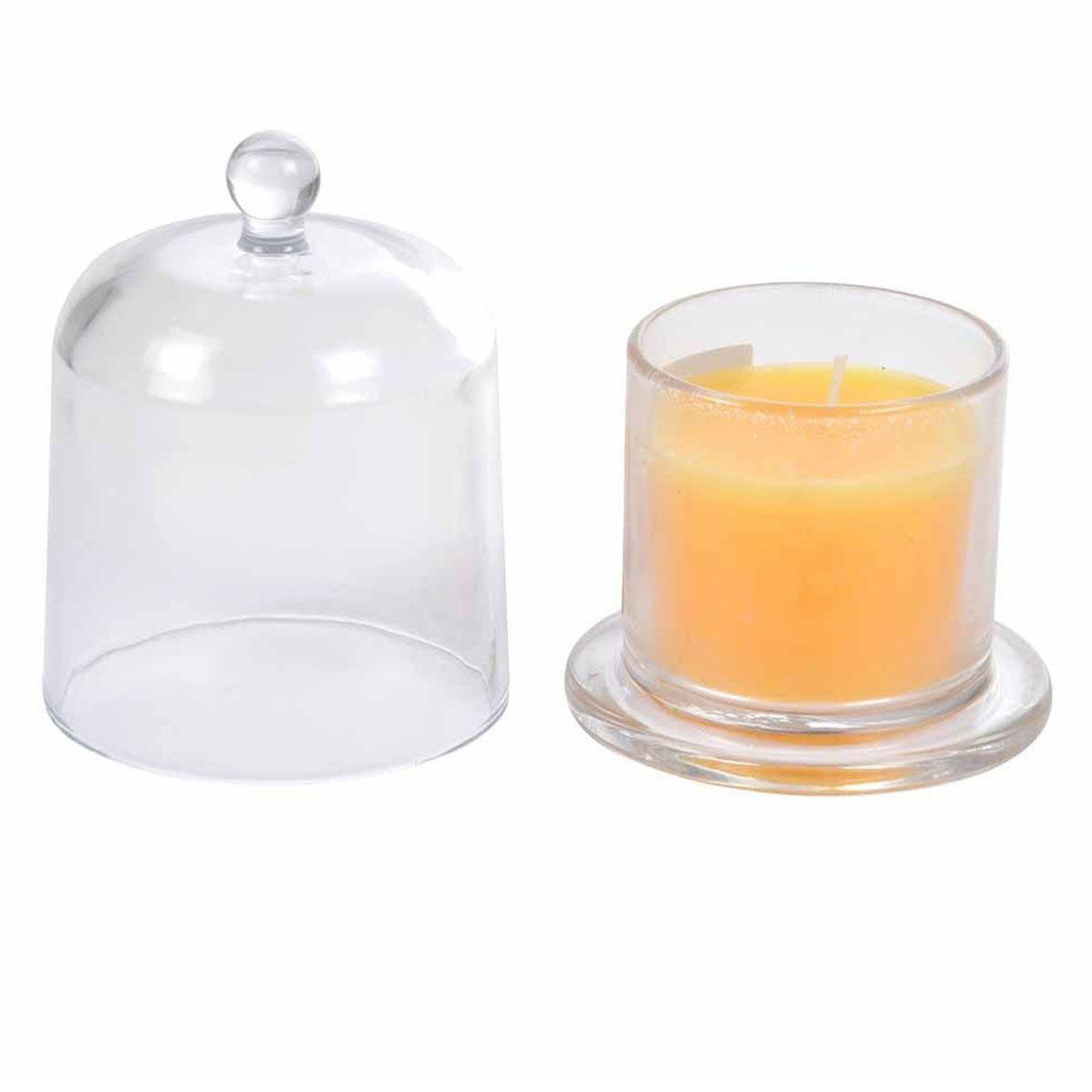 Voir la diapositive 2 : HOMEA Bougie parfumée cloche  romantique  11cm pêche