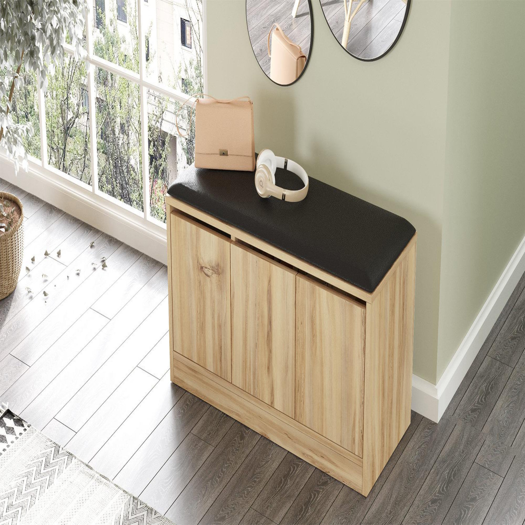 Voir la diapositive 4 : Habitat et Jardin Meuble à chaussures en bois  Mirko  - 90 x 35 x 45 cm - Beige