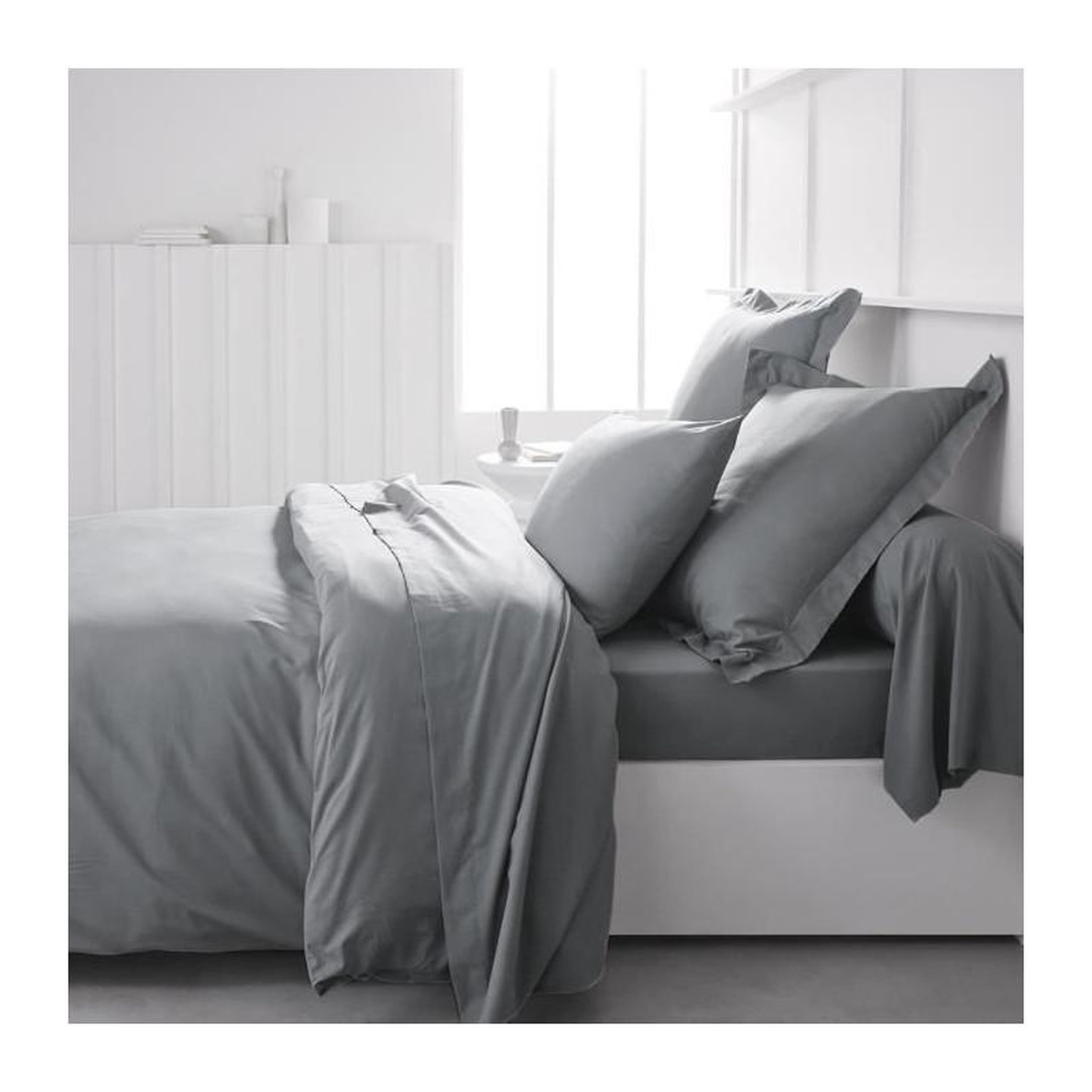 Voir la diapositive 2 : Today Drap housse TODAY Essential - 160 x 200+30 cm - 2 personnes - 100% Coton uni - Acier