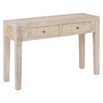 ATMOSPHERA Console 2 tiroirs en bois massif SHIREL - Beige