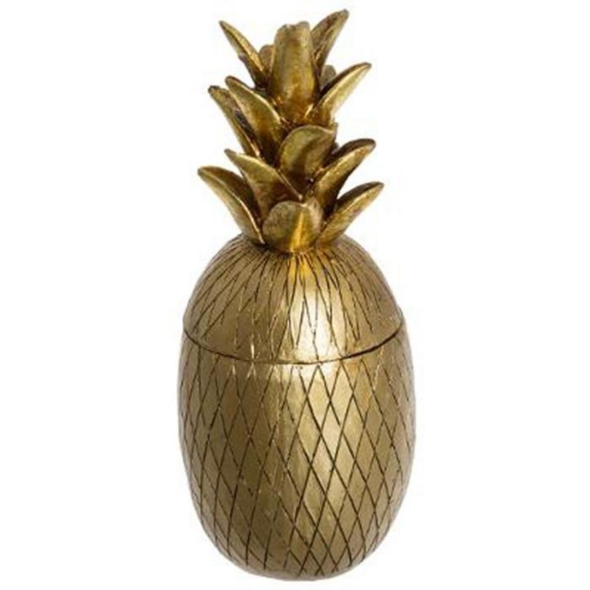 ATMOSPHERA Boîte Décorative en Résine  Ananas  24cm Or