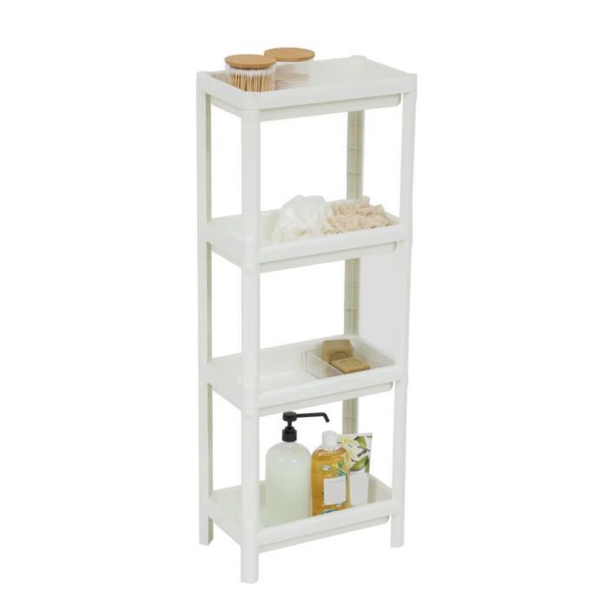 FIVE Desserte Salle de Bain  4 Niveaux  100cm Blanc