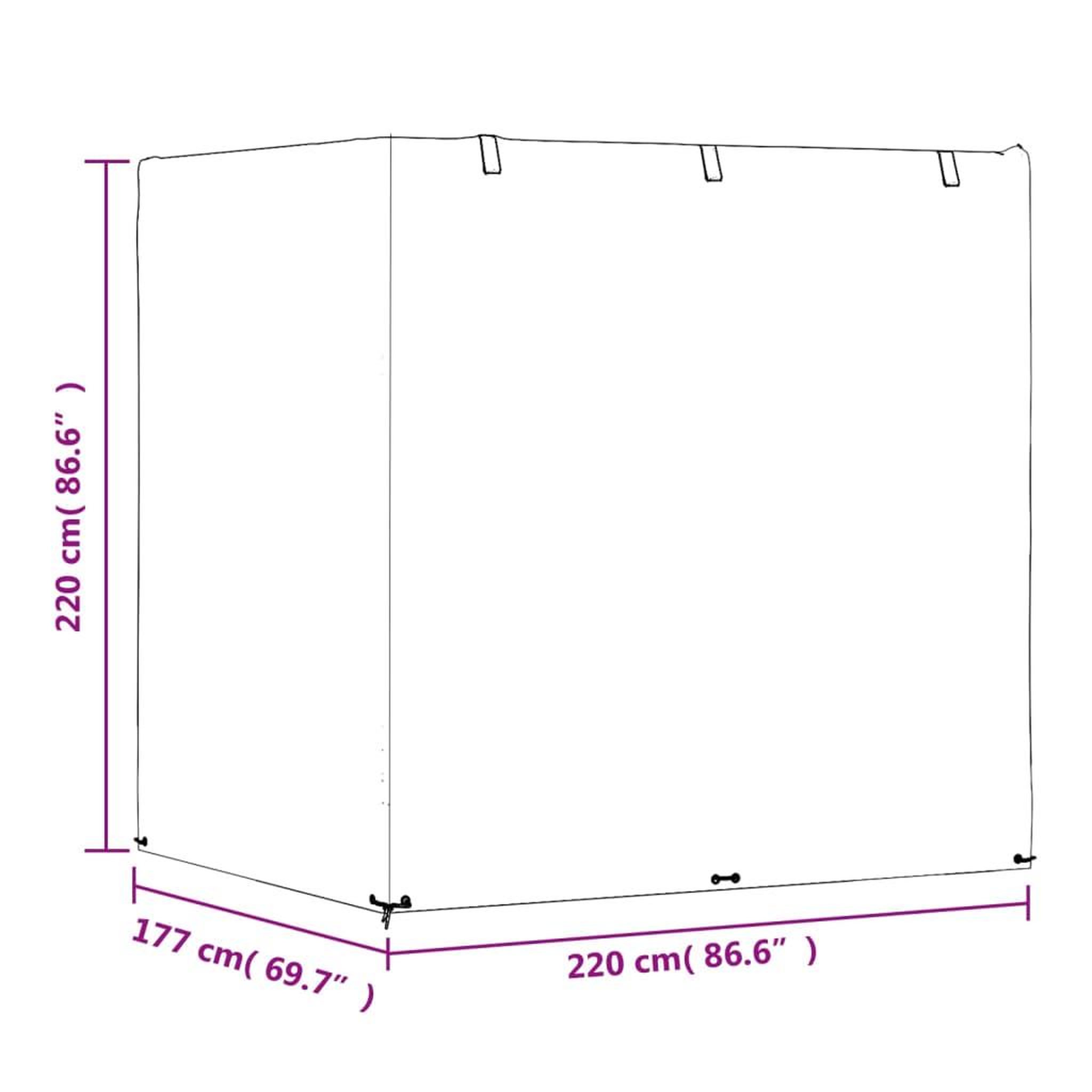 Voir la diapositive 6 : VIDAXL Housses de balancelle 2 pcs 12 œillets 220x177x220 cm PE