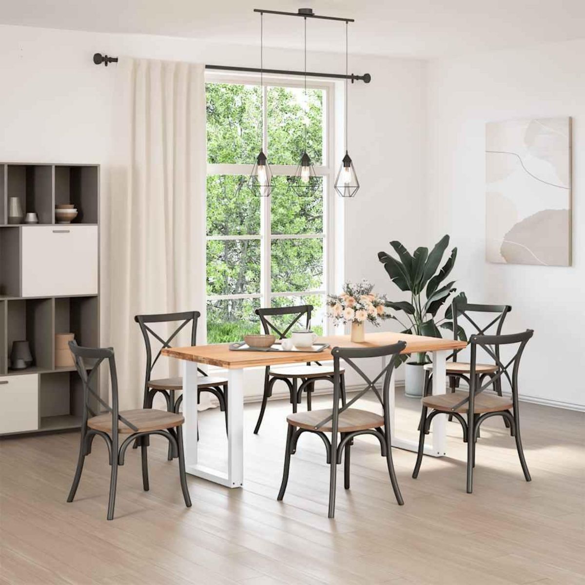 VIDAXL Pieds de table a manger forme de U 2 pcs blanc 70x(72-73) cm