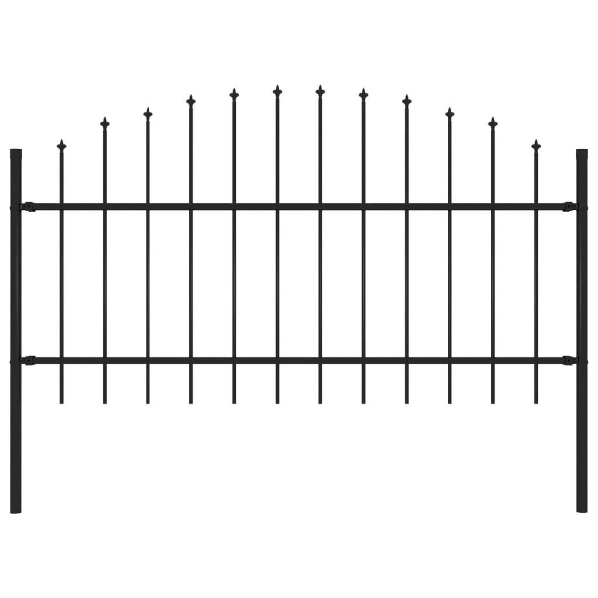 VIDAXL Cloture de jardin avec dessus en lance Acier 1,7 m Noir