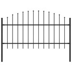 VIDAXL Cloture de jardin avec dessus en lance Acier 1,7 m Noir