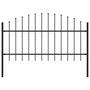 Voir la diapositive 1 : VIDAXL Cloture de jardin avec dessus en lance Acier 1,7 m Noir