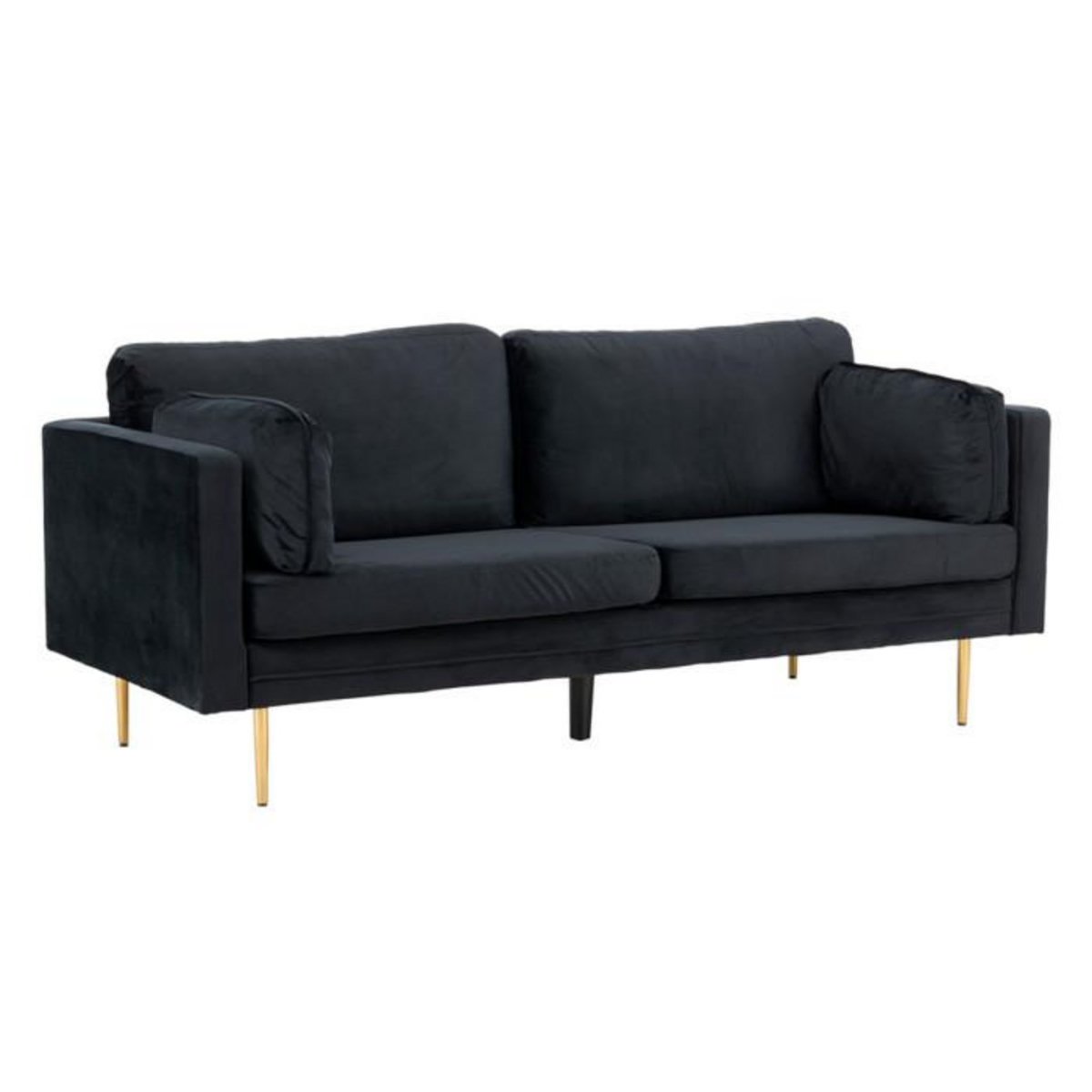 Paris Prix Canapé 3 Places en Velours  Boom  203cm Noir