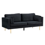 Paris Prix Canapé 3 Places en Velours  Boom  203cm Noir