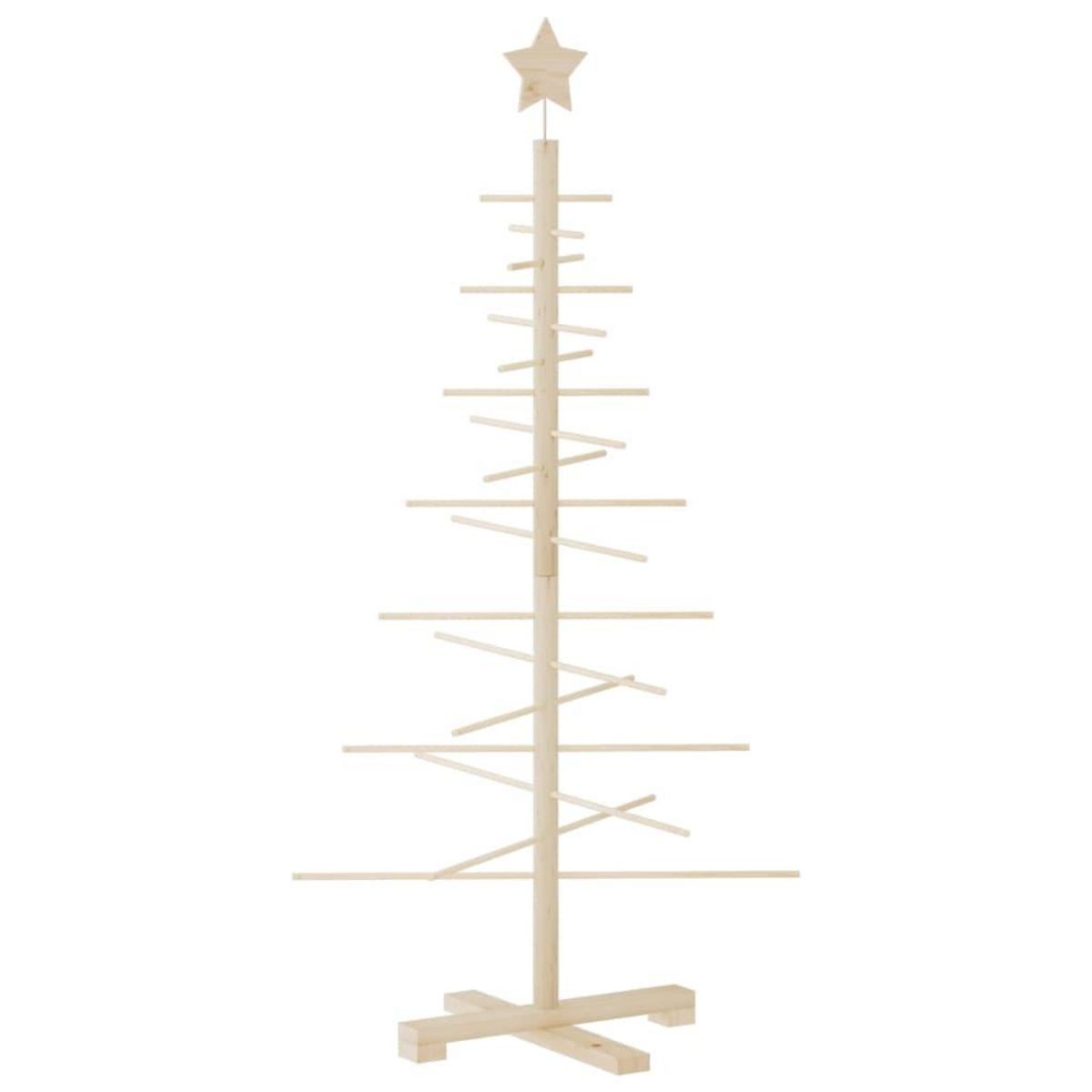 VIDAXL Arbre de Noël en bois pour decoration 125 cm bois massif de pin