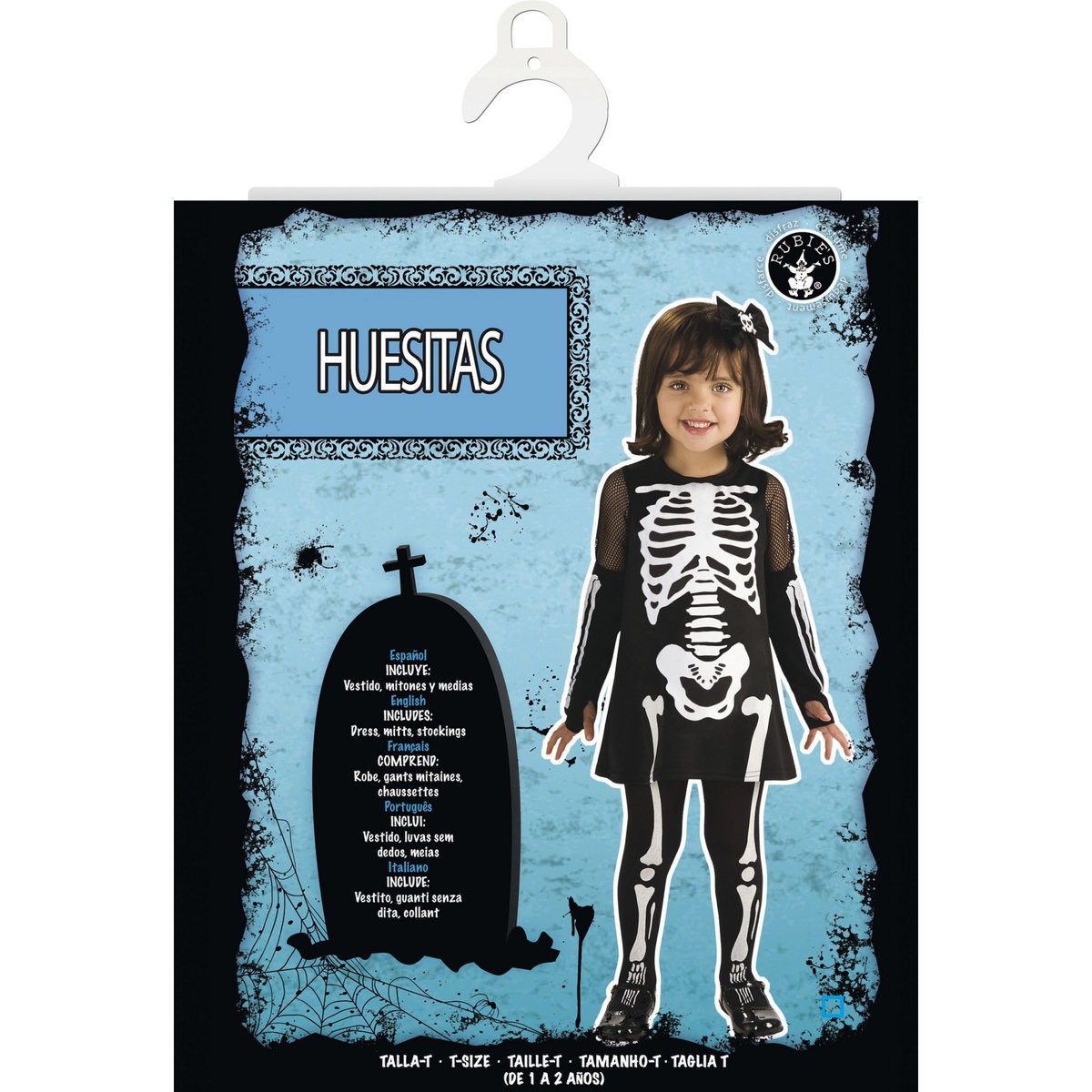 RUBIES Déguisement Fille Squelette Taille S