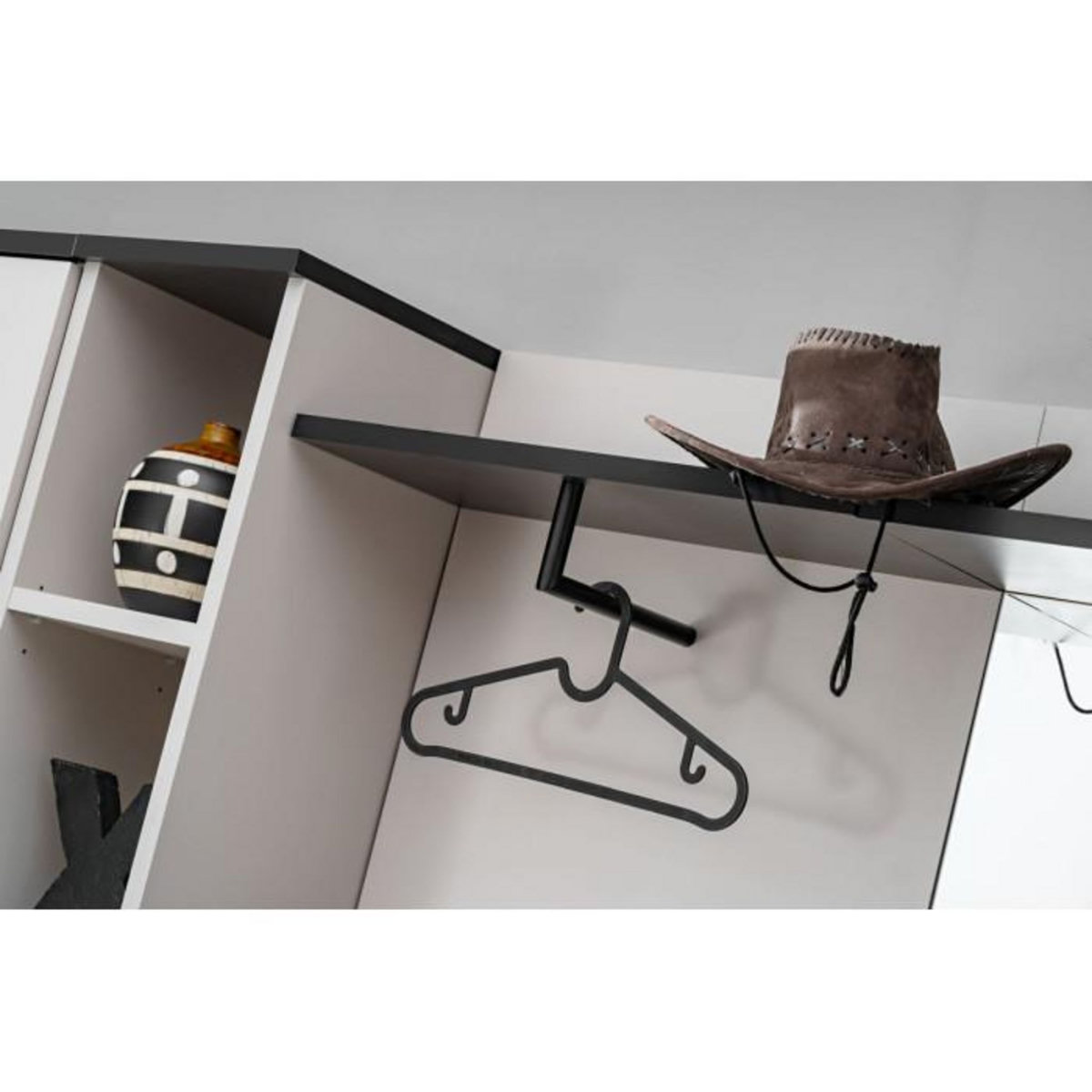 Paris Prix Aménagement Dressing  Hugo  157cm Gris & Noir