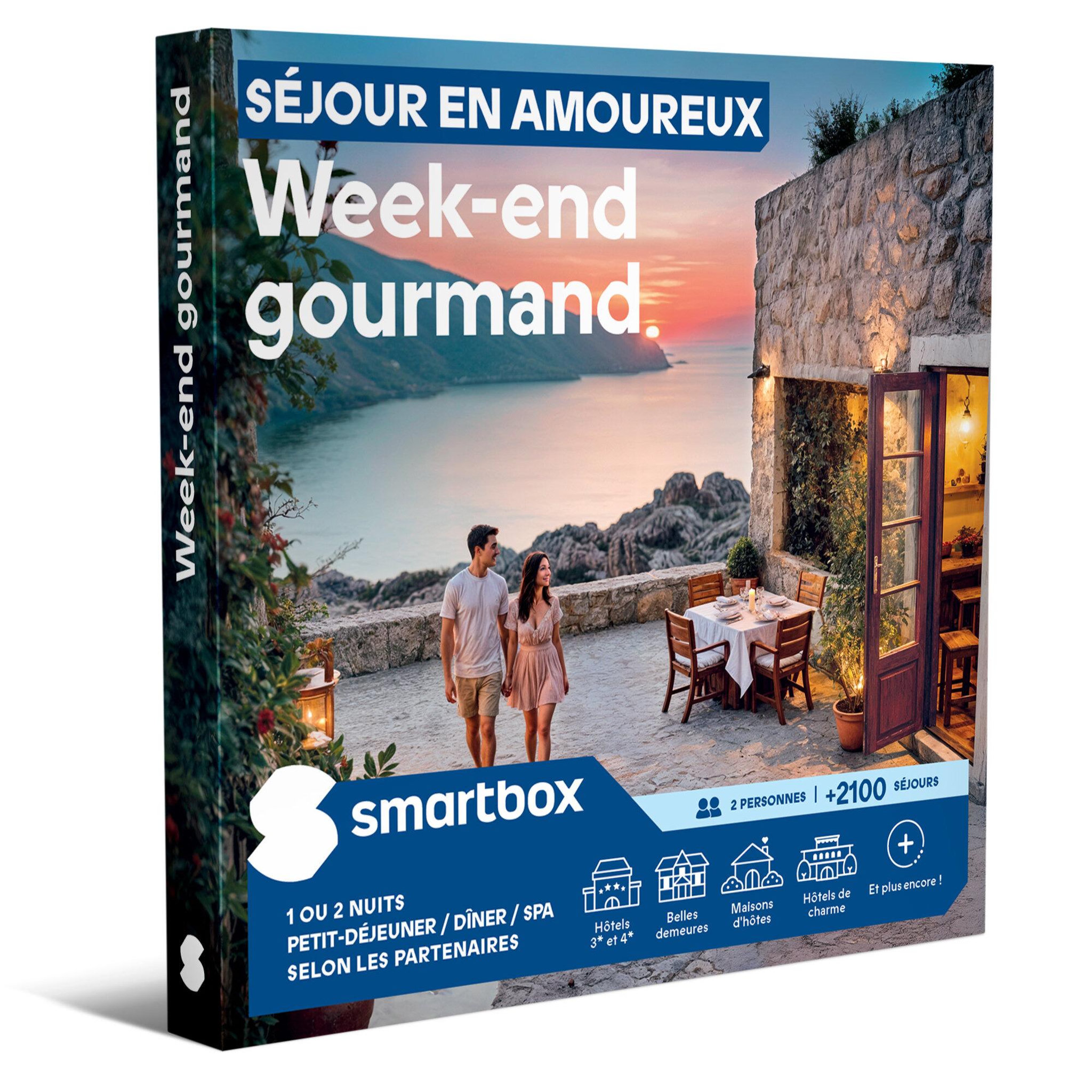 Voir la diapositive 1 : Smartbox Séjour en amoureux week-end gourmand - coffret cadeau séjour