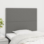VIDAXL Tetes de lit 2 pcs Gris fonce 100x5x78/88 cm Tissu