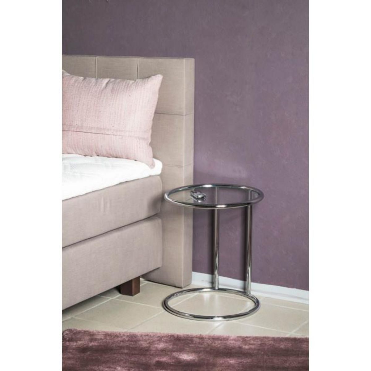 Paris Prix Table d'Appoint en Verre  Blaise  55cm Argent