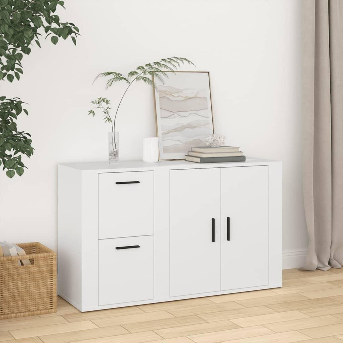 VIDAXL Buffet Blanc 100x33x59,5 cm Bois d'ingenierie