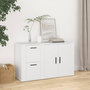 Voir la diapositive 1 : VIDAXL Buffet Blanc 100x33x59,5 cm Bois d'ingenierie