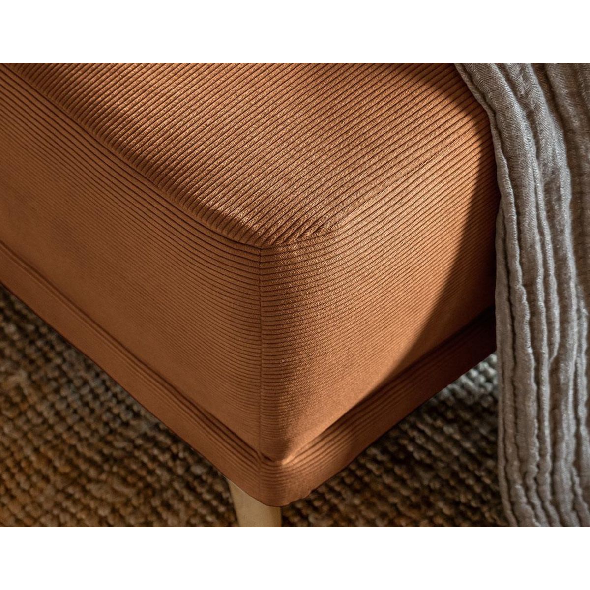 BEST MOBILIER Lena - canapé d'angle droit 5 places - convertible avec coffre - en velours côtelé