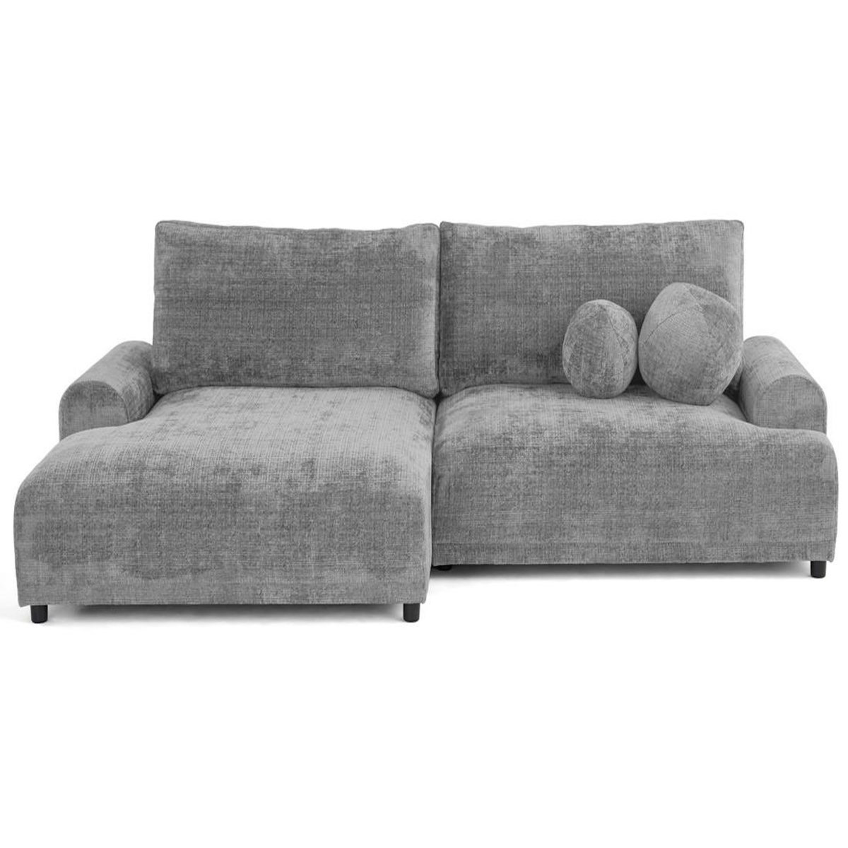 LISA DESIGN Nelly - canapé d'angle gauche 4 places convertible avec coffre en velours texturé
