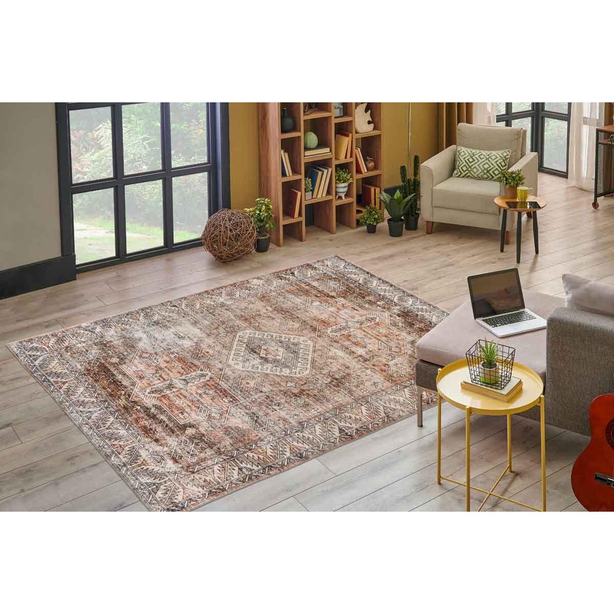Voir la diapositive 5 : Paris Prix Tapis Tissé à Poils Courts Vintage  Ilian VI  Terracotta