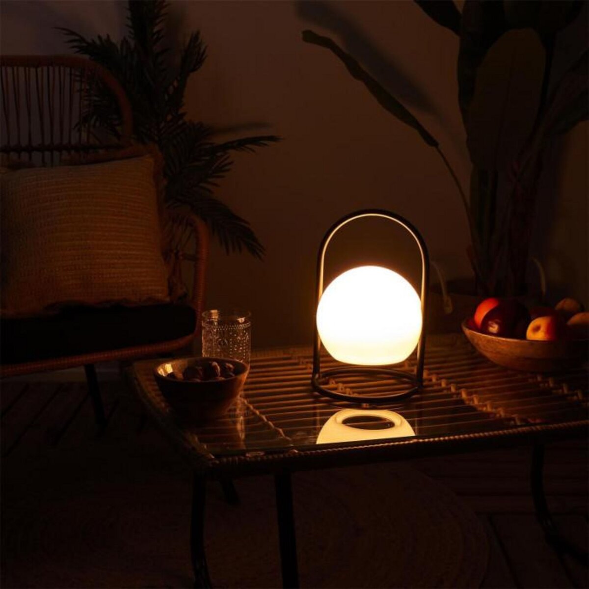 Paris Prix Lampe à Poser Design Led  Batterie  29cm Blanc