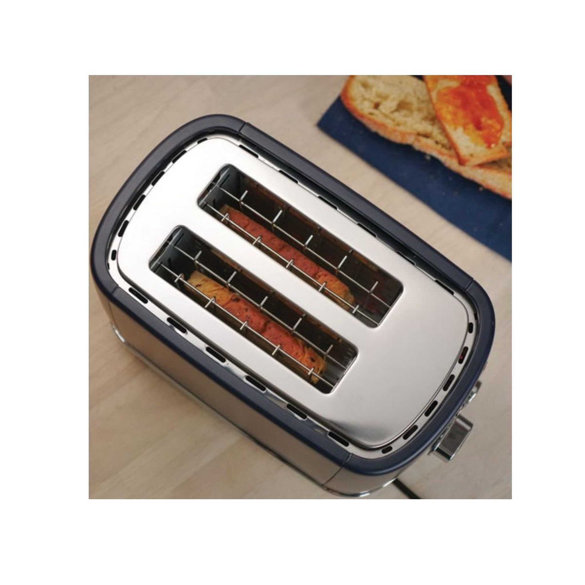 Voir la diapositive 4 : Terraillon Grille pains 2 fentes 1550w bleu nuit - 15437