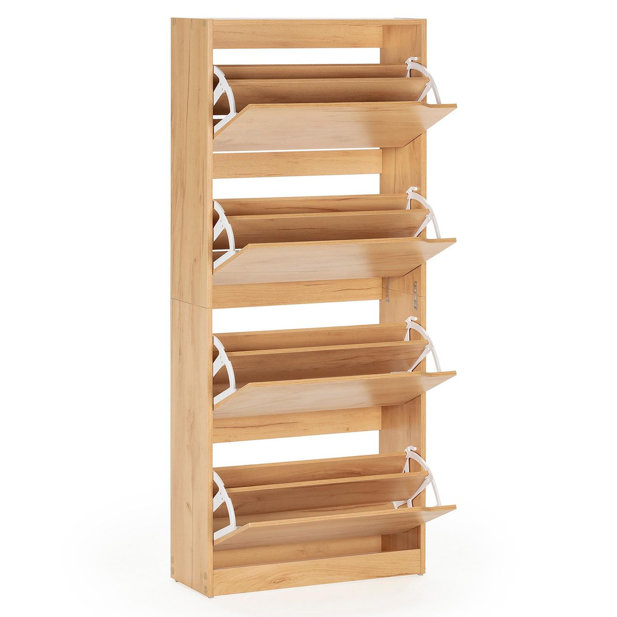 Voir la diapositive 3 : VS VENTA-STOCK Meuble à chaussures Angel 4 portes couleur chêne clair, pour 24 paires