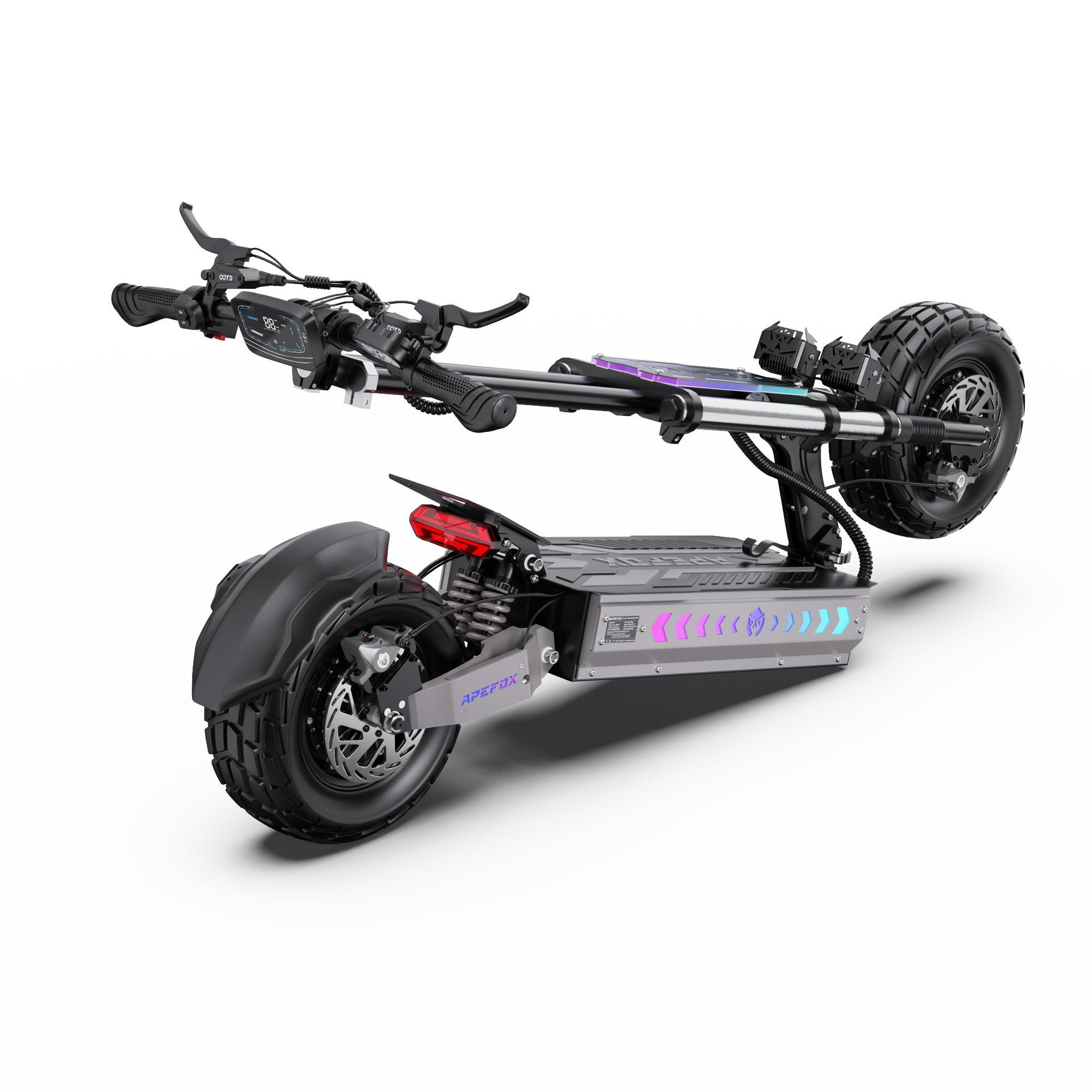 Voir la diapositive 3 : APEFOX Trottinette électrique APEFOX T90, double moteur, 25 km/h, autonomie de 100 km, tout-terrain