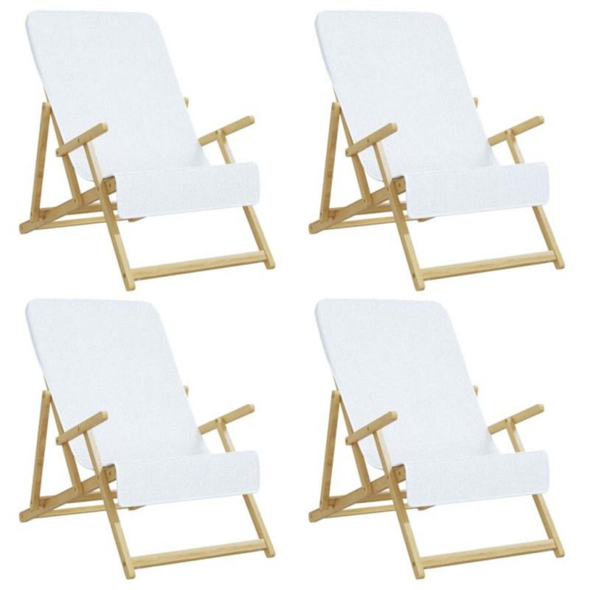 VIDAXL Serviettes de plage 4 pcs blanc 60x135 cm tissu 400 GSM
