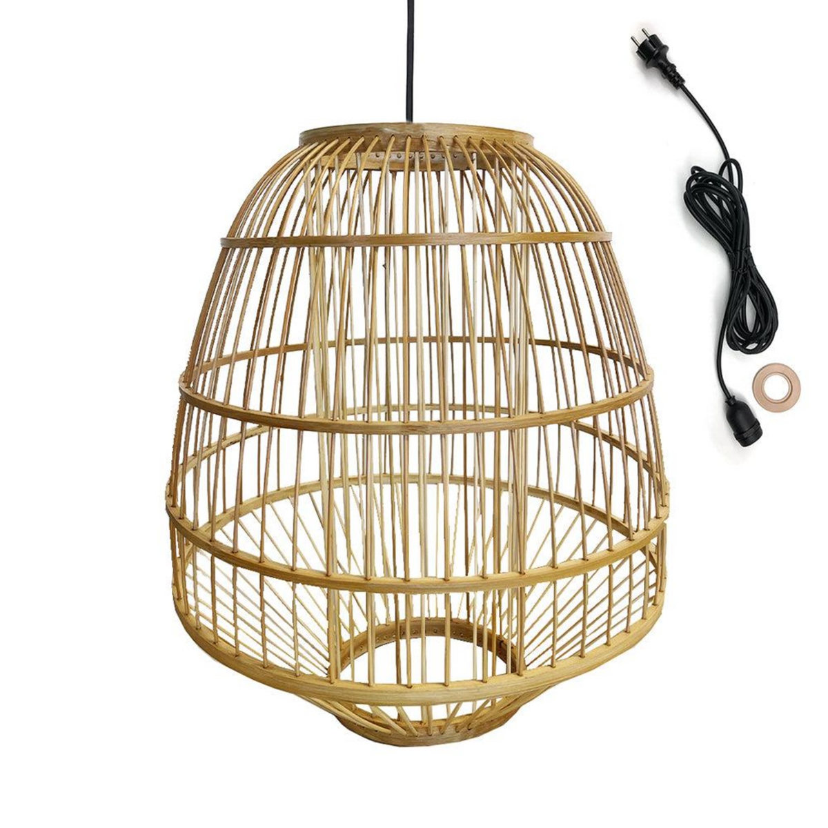 Lumisky Suspension d'extérieur avec cable MYKONOS Beige Rotin 5m