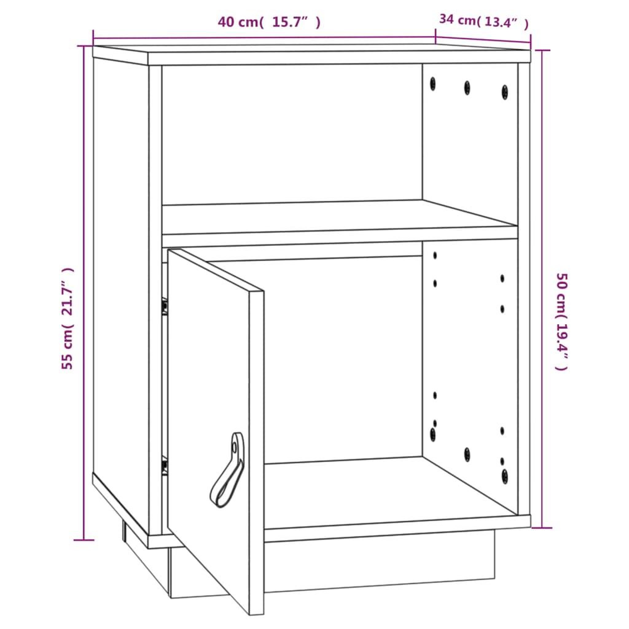 Voir la diapositive 6 : VIDAXL Tables de chevet 2 pcs Gris 40x34x55 cm Bois de pin massif