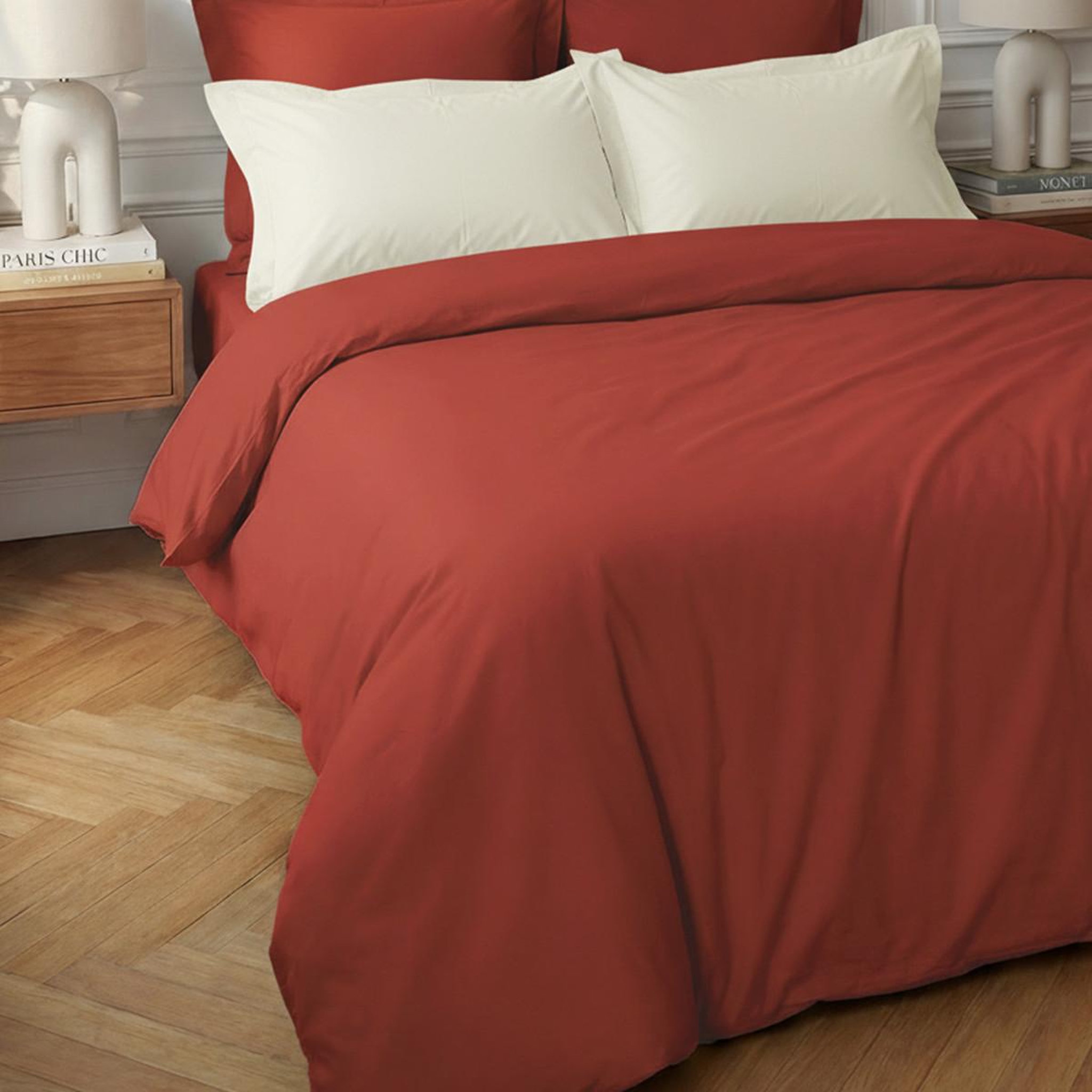 Voir la diapositive 4 : Sensei Maison Housse de couette en percale coton SOFT PERCALE