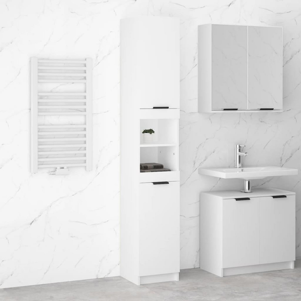 VIDAXL Armoire de salle de bain blanc 32x34x188,5 cm bois d'ingenierie