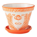 Paris Prix Pot Avec Soucoupe en Céramique  Granada  50cm Orange
