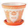 Voir la diapositive 1 : Paris Prix Pot Avec Soucoupe en Céramique  Granada  50cm Orange