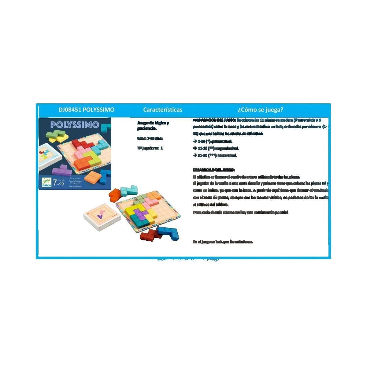 Djeco Casse-tête Djeco Polyssimo en bois - 11 pièces