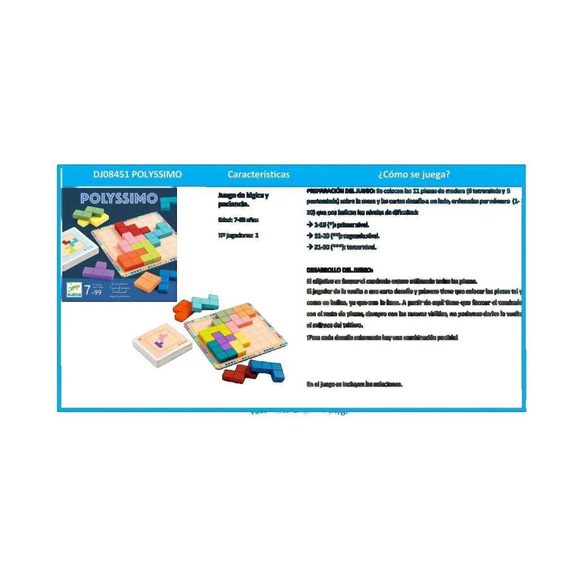 Djeco Casse-tête Djeco Polyssimo en bois - 11 pièces