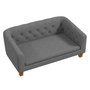 Voir la diapositive 4 : PAWHUT Canapé chien lit pour chien style Chesterfield dossier capitonné coussin moelleux pieds bois polyester gris