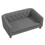 Voir la diapositive 4 : PAWHUT Canapé chien lit pour chien style Chesterfield dossier capitonné coussin moelleux pieds bois polyester gris