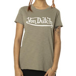 VON DUTCH T-shirt Kaki Femme Von Dutch Slub. Coloris disponibles : Vert