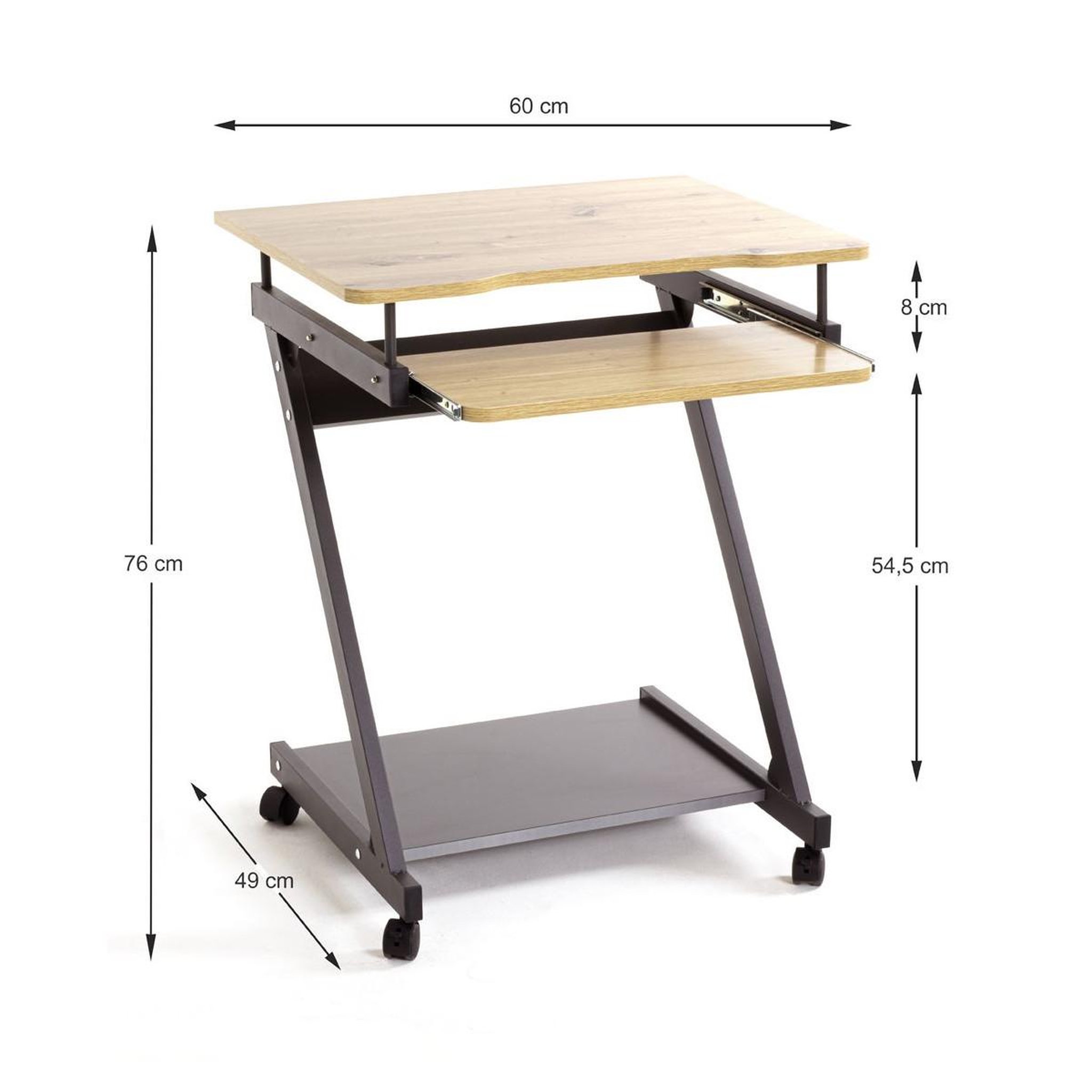 Voir la diapositive 6 : Paris Prix Bureau design  alvaro  76cm anthracite & chêne