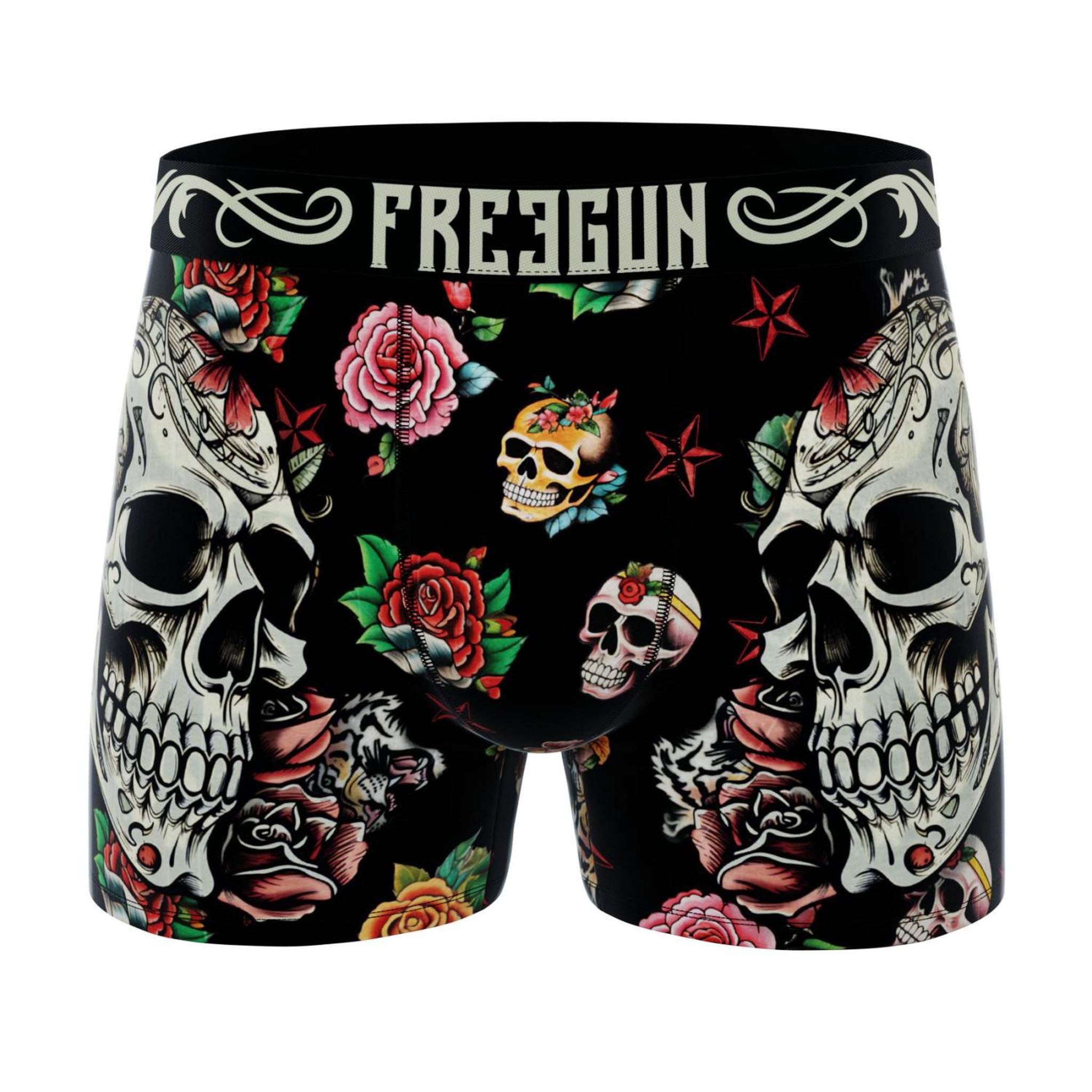 Voir la diapositive 3 : FREEGUN Lot de 4 boxers enfant Rock Skull