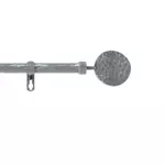 Douceur d'Intérieur Kit de tringle à rideaux extensible Disque Martelé - L210 /L380 cm - Patine gris