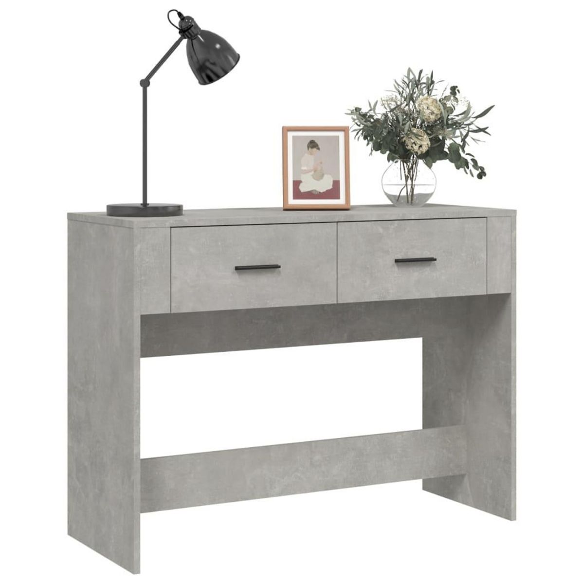 VIDAXL Table console Gris beton 100x39x75 cm Bois d'ingenierie