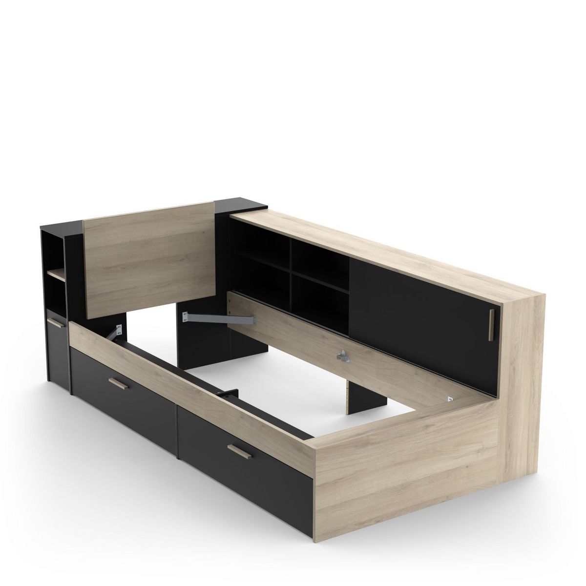 Lit 90x190/200 cm avec rangements LOREDANA