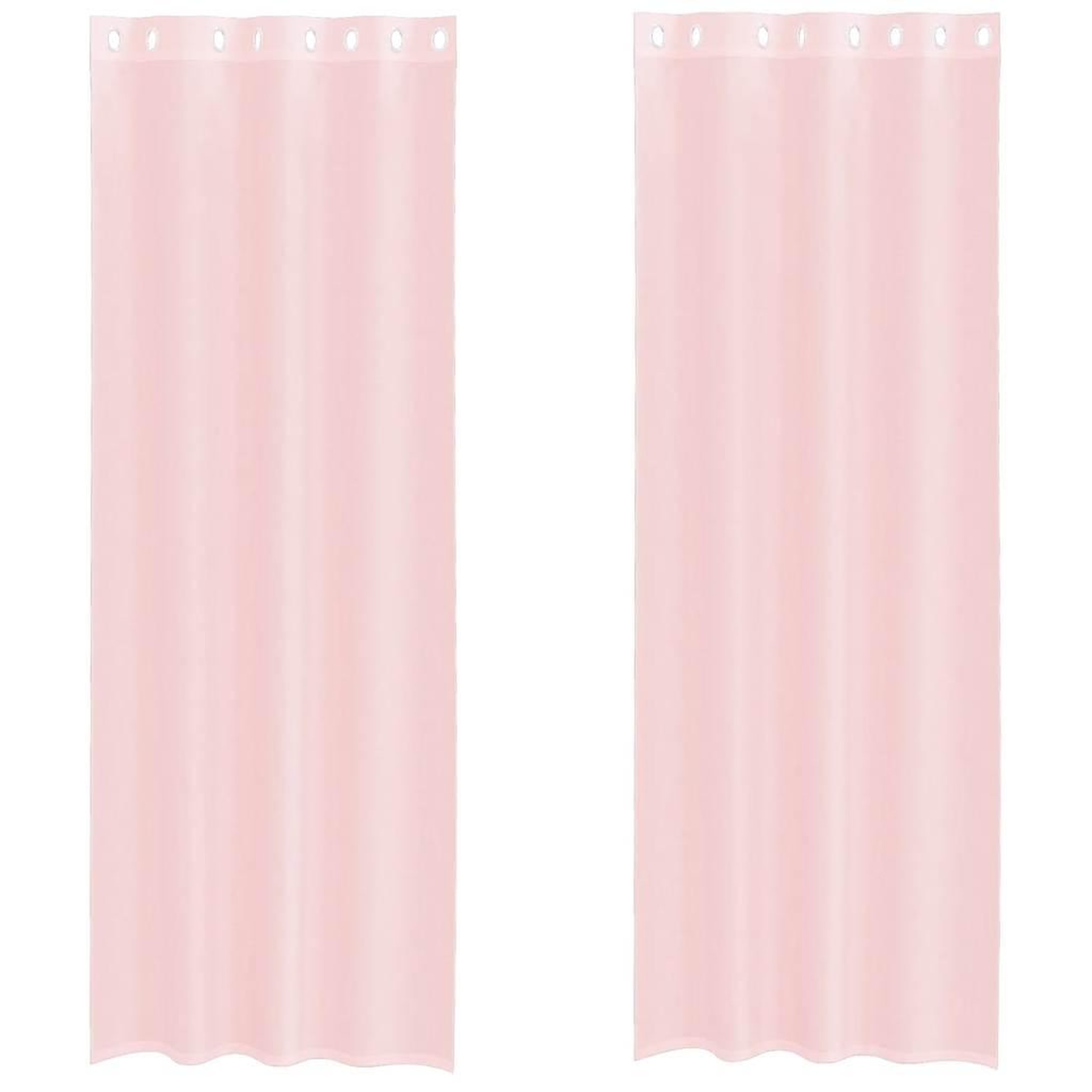 Voir la diapositive 2 : VIDAXL Rideaux en voile avec œillets 2 pcs rose clair 140x300 cm