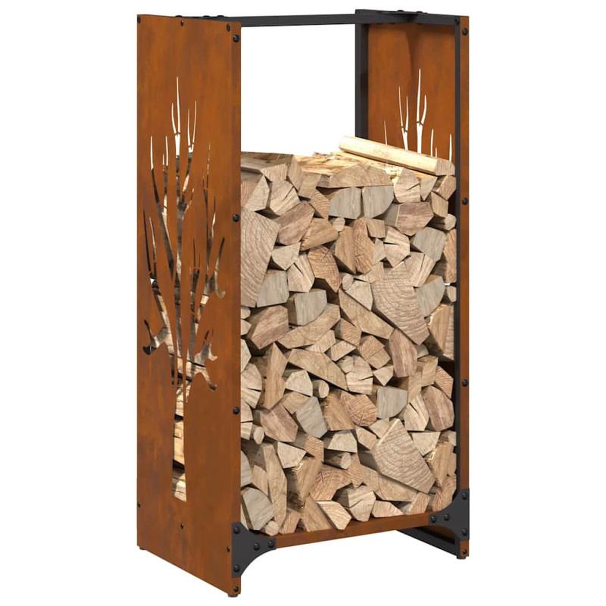 Voir la diapositive 4 : VIDAXL Étagère à bois 40x30x80 cm acier résistant aux intempéries