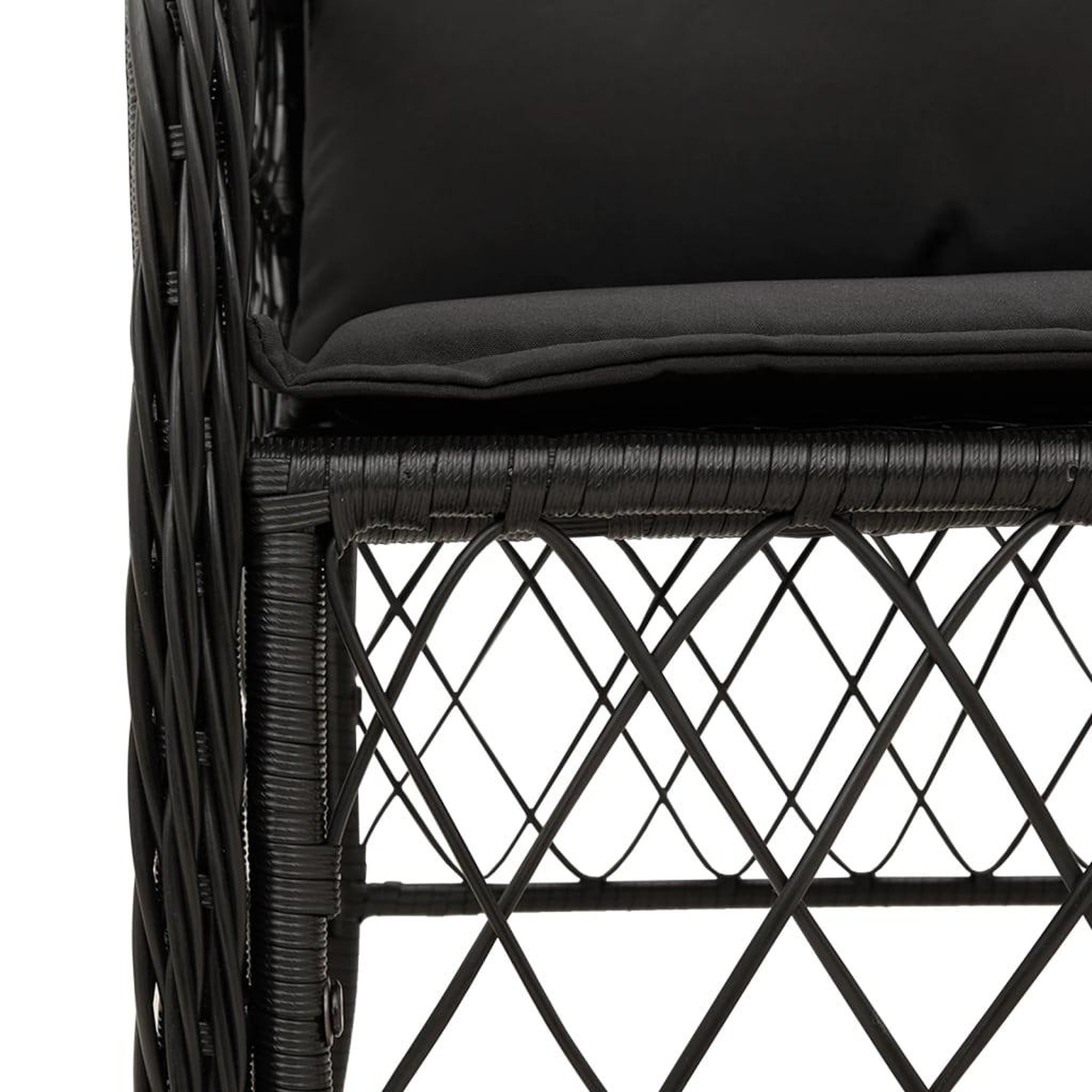 Voir la diapositive 5 : VIDAXL Ensemble de bistro 3 pcs avec coussins noir resine tressee