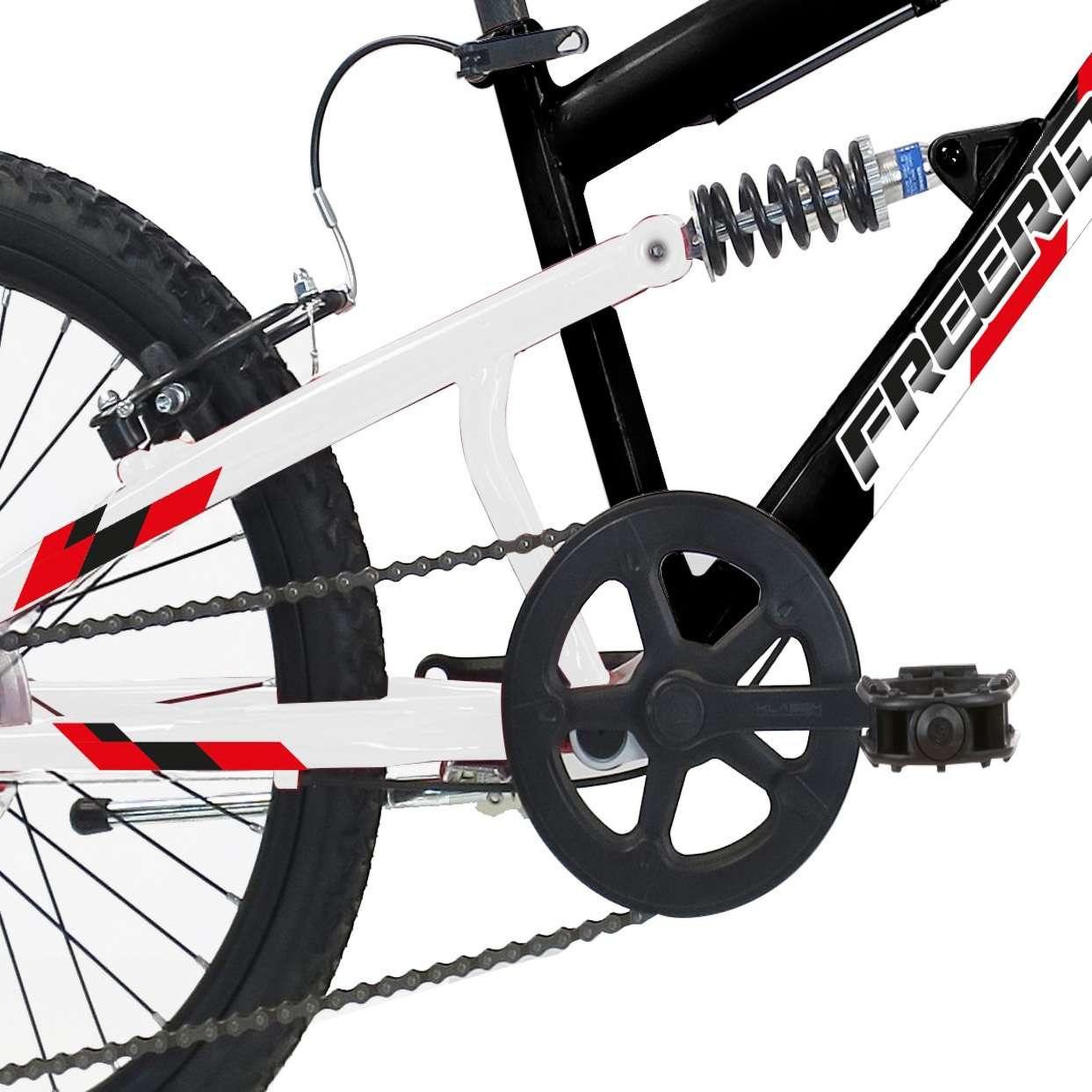 Voir la diapositive 5 : FREERIDER Vélo enfant - VTT 20'' Garçon - Tout Suspendu - Frein à disque avant - 6 Vitesses - Dérailleur Shimano