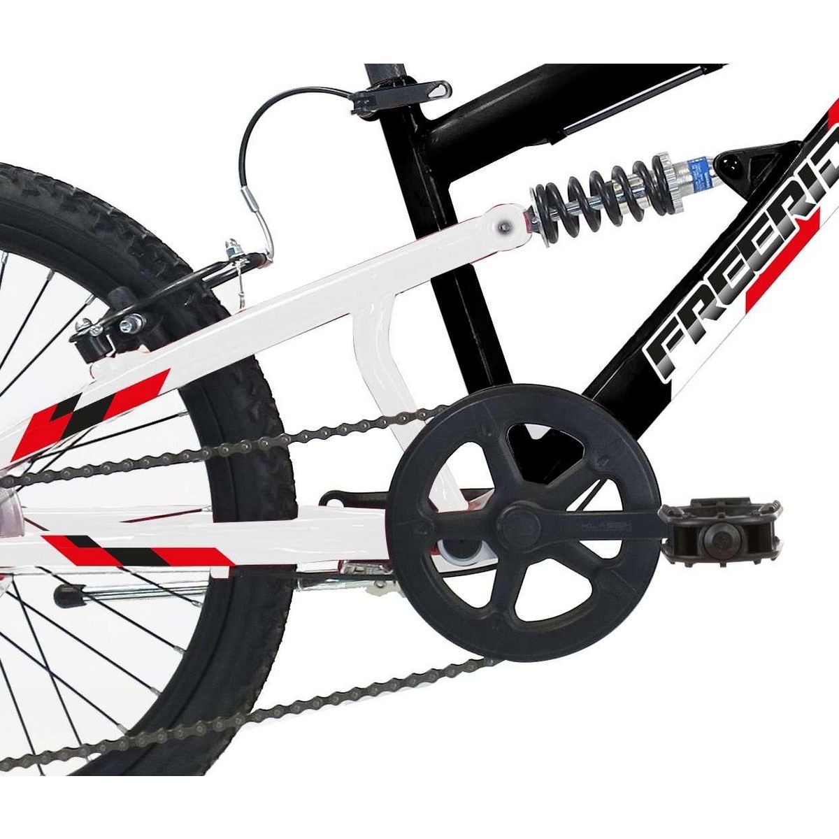 FREERIDER Vélo enfant - VTT 20'' Garçon - Tout Suspendu - Frein à disque avant - 6 Vitesses - Dérailleur Shimano